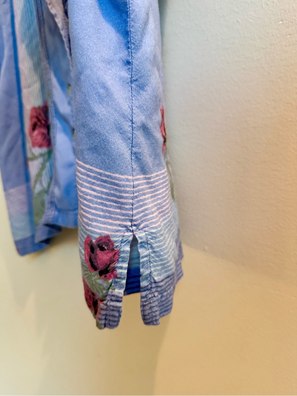 Free People We The Free Big Blooms Shirt, Large, Blue Combo - Picture 7 of 16